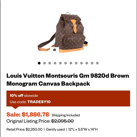 Louis Vuitton Montsouris Gm9820d monogram backpack - Picture 2 of 14